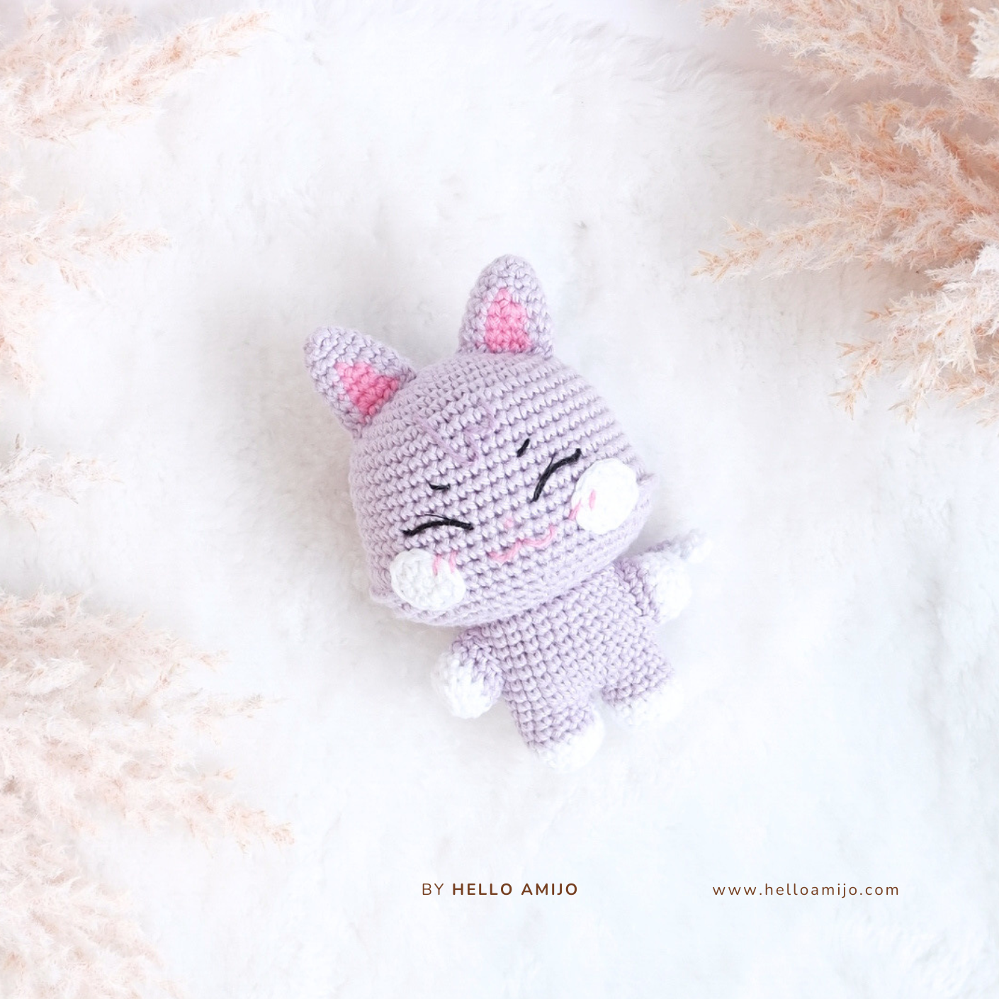 Purple Cat Amigurumi Crochet Pattern PDF