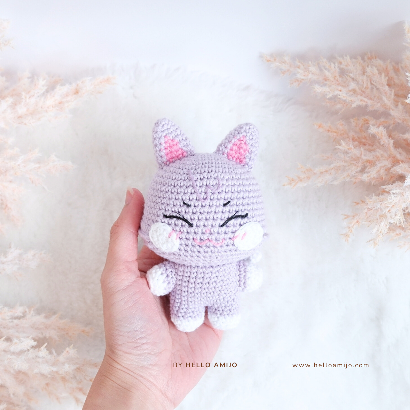 Lovely Purple Cat Amigurumi Crochet Pattern PDF