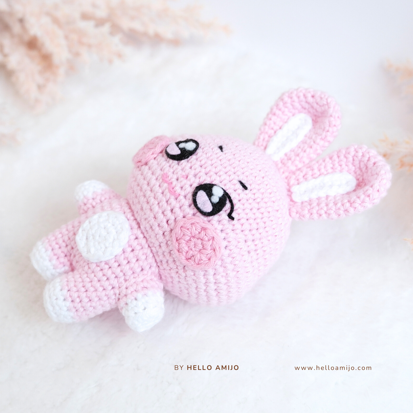 Pink Bunny Amigurumi Crochet Pattern PDF