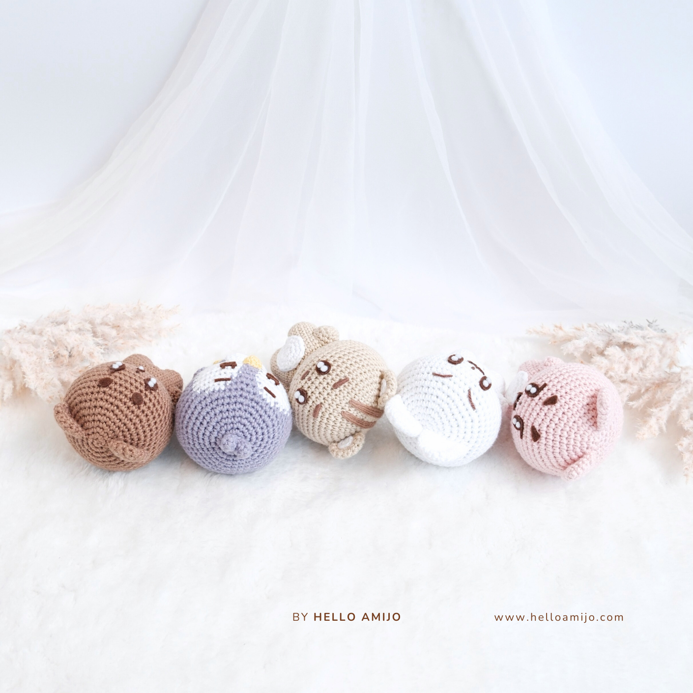 Bundle 5 in 1 Mini Amigurumi Crochet Pattern