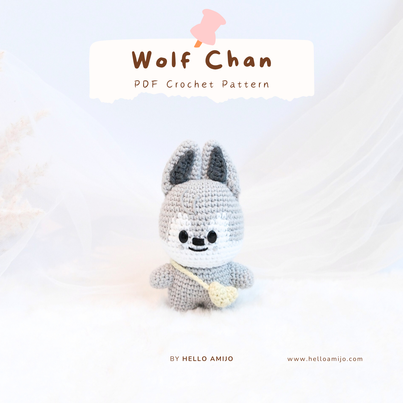 Baby Wolf Chan SKZOO Amigurumi Crochet Pattern PDF