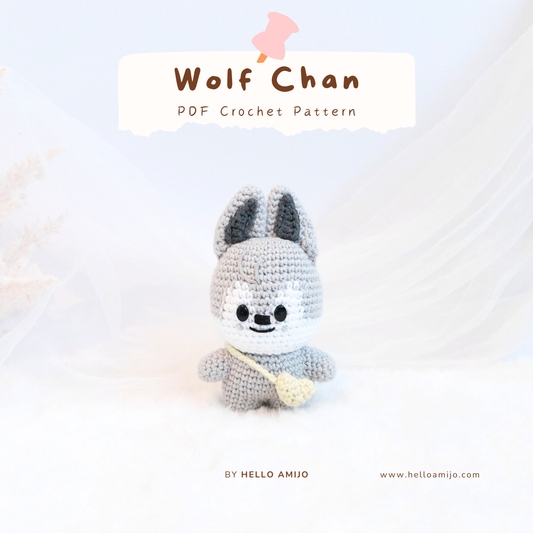 Baby Wolf Chan SKZOO Amigurumi Crochet Pattern PDF