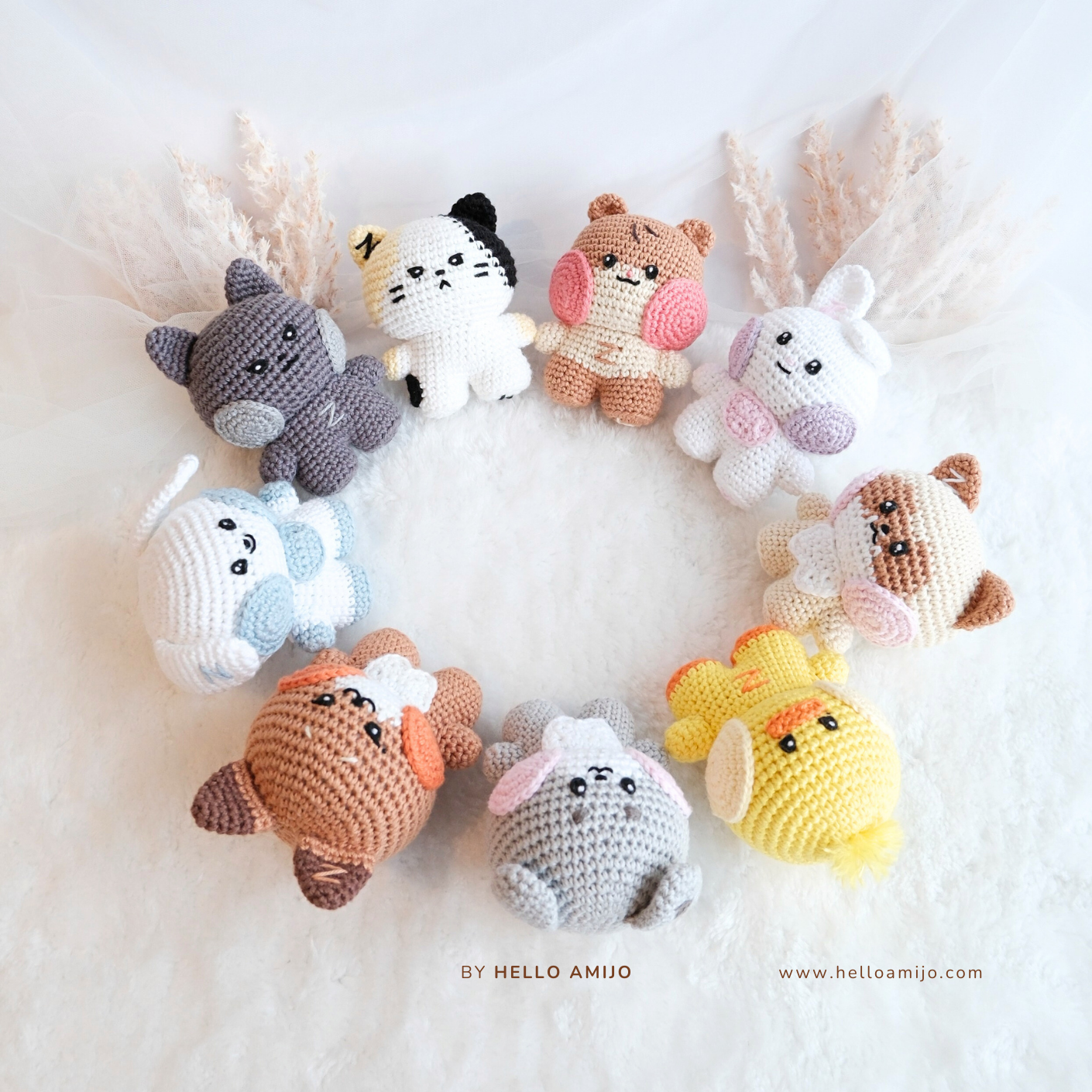 Bundle 9 in 1 Chubby Amigurumi Crochet Pattern PDF