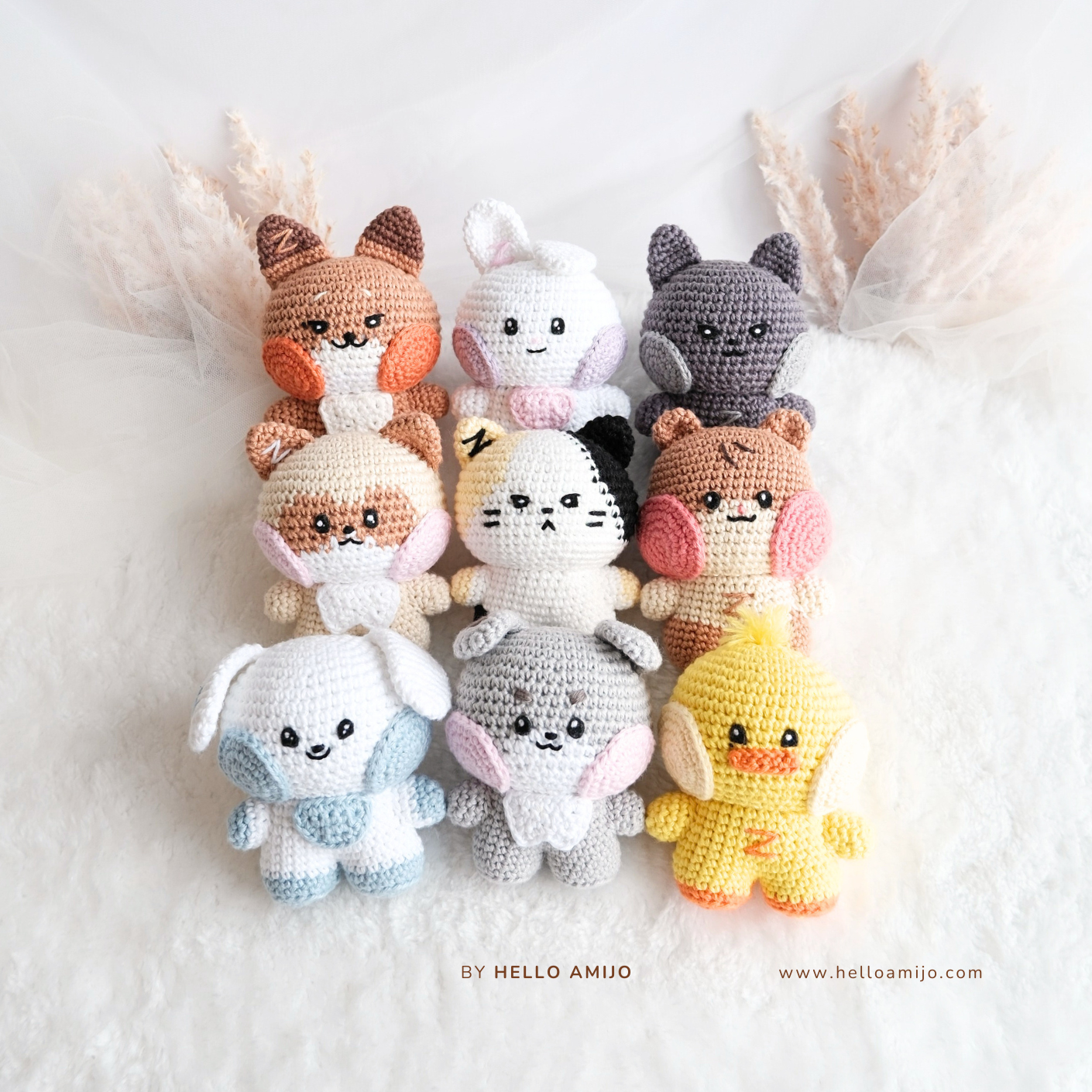 Bundle 9 in 1 Chubby Amigurumi Crochet Pattern PDF