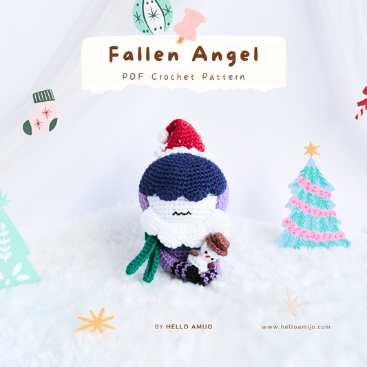 Christmas Fallen Angel Amigurumi Crochet Pattern PDF