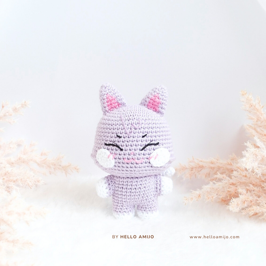 Purple Cat Amigurumi Crochet Pattern PDF