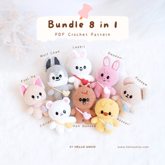 Baby SKZOO Bundle 8 in 1 Amigurumi Crochet Pattern PDF