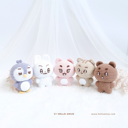 Bundle 5 in 1 Mini Amigurumi Crochet Pattern