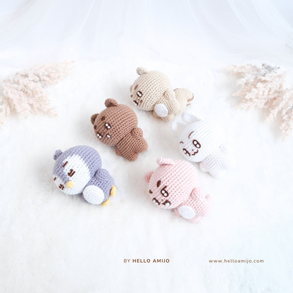 Bundle 5 in 1 Mini Amigurumi Crochet Pattern